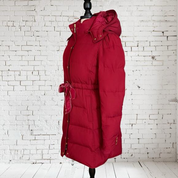 Juicy Couture Vintage Y2K Red Down Puffer Jacket Parka Coat Sz L Puffed Sleeve - Picture 4 of 11